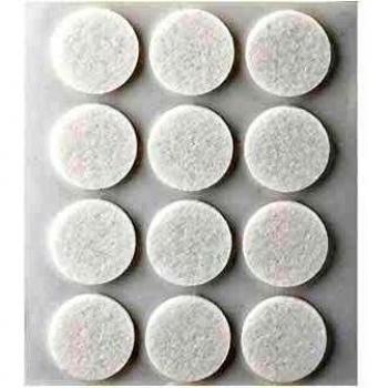 INOFIX 66702 Fieltros Sintéticos Adhesivos Plasfix, Paquete de 12 Unidades, Blanco, 22 Mm