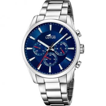 Reloj Lotus Chrono para Hombre 18922/1 con Esfera Azul y Pulsera de Acero Plateado