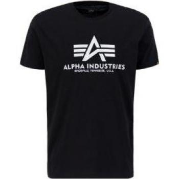 Camiseta Alpha Industries Básica Carbon Negro Plateado para Hombre