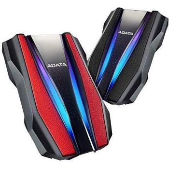 Disco Duro Externo ADATA HD770G 2TB RGB USB 3.2 Rojo Resistente al Agua, Polvo y Golpes