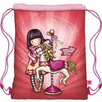 Bolsa Mochila con Cuerdas Gorjuss Carousel Salmón