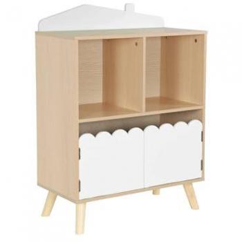 Librería Infantil Sweeek de 2 Estantes y 2 Puertas, Azul y Blanco, 60x30x82 cm