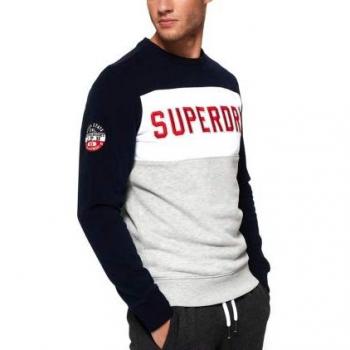 Superdry Academy Color, Jersey para Hombre S Gris