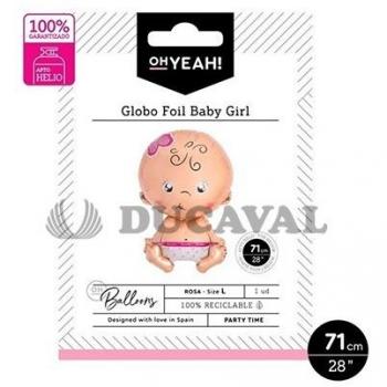 Oh Yeah Globo Baby Girl 71 cm-28 Apto Helio Rosa