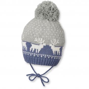 Gorro de Punto para Niñas Azul Noche y Gris Sterntaler