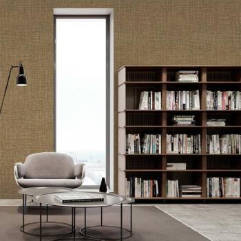 Papel de pared Dutch Wallcoverings Patrón de tela marrón con diseño de hilo marrón