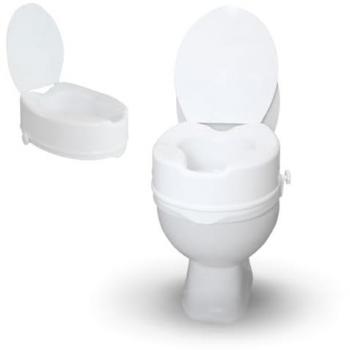 Elevador WC Titán 14 cm con tapa ajustable, blanco, adaptable a inodoros ovalados, sistema de fijación lateral, capacidad hasta 160 kg