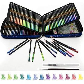 Lapices de Colores Acuarelables para Adultos, Juego de 120 Lápices Acuarelables con Sistema Anti-rotura, Solubles en Agua para Mezclar, Estratificar y Acuarelas