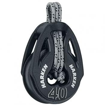 Polea Carbo T2 40 mm Negro Harken - Ligera, Soft Attach Block 214 para navegación en dinghies y yates