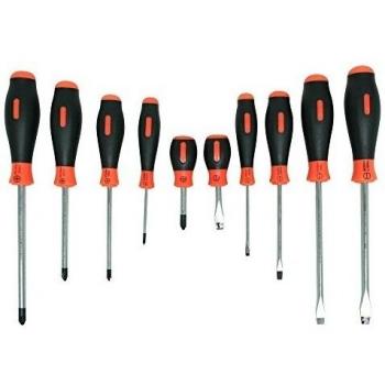 Skandia 1040103 Basic – Juego de destornillador con puntas, para tornillos de cabeza ranurada andphillips/pozidriv, 10 1, multicolor