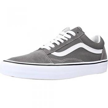 Zapatillas Vans Old Skool de Piel para hombre en color gris con suela blanca, modelo 36-37