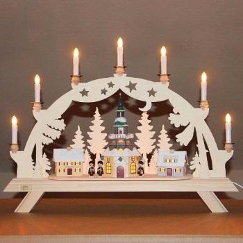 En forma de arco Nehls - Seiffen pueblo - Figura de ángel con iluminación interior