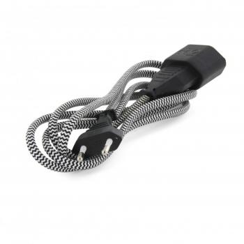 Cable alargador textil negro/blanco Chacon 1,5 m