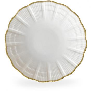 Plato de Pan Medard de Noblat en Porcelana Blanca y Oro (Juego de 6) - 15.5 cm