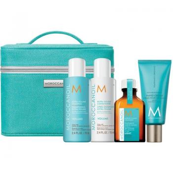 Kit Moroccanoil Volumen: Champú Volumen 70 ml, Acondicionador Volumen 70 ml, Tratamiento Light 25 ml, Crema de Manos 40 ml