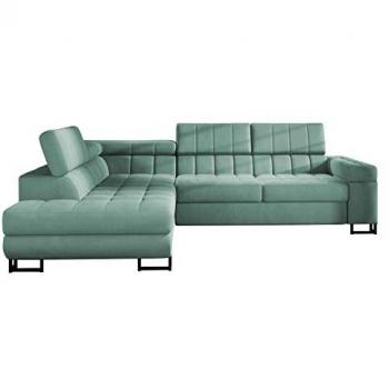 Sofá rinconero Comfivo 232, Magic Velvet, con función de descanso y caja de ropa de cama, 271x203x71cm