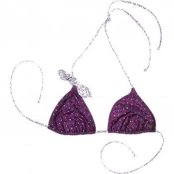 Roxy Tiki Tri - Top de bikini para mujer, diseño Ditsy Daze Astral Aura, talla L