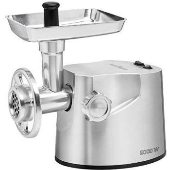 Proficook FW 1173 Picadora de Carne Eléctrica Profesional, Procesamiento 2,3Kg/min, Cuerpo de Aluminio Fundido, 3 Discos de Corte, En