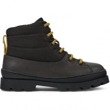 Botas Camper Brutus para Niñas - Gris, Talla 33, Cuero Liso/Tela de Algodón