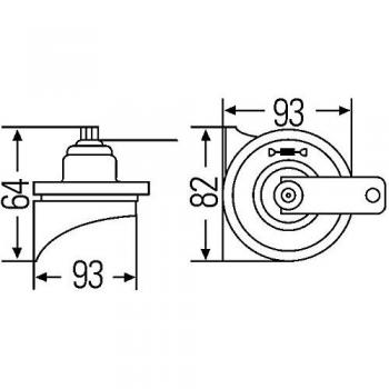 HELLA 3FH 007 728-861 Bocina - TE16 - 12V - Rango de frecuencia: 400/500Hz - Juego
