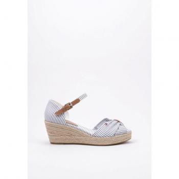Tommy Hilfiger High Wedge Seersucker Esparto Con Cuña Mujer Azul 39