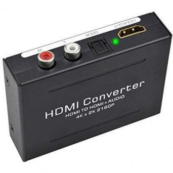 Keyixing 1080P HDMI Audio Extractor HDMI a HDMI + Toslink óptico SPDIF + analógico RCA L/R Stereo Audio Video Convertidor Adaptador para Blu Ray Player PS3 PS4