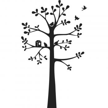 Vinilo Decorativo de Pared Árbol con Pájaros 150 x 90 cm