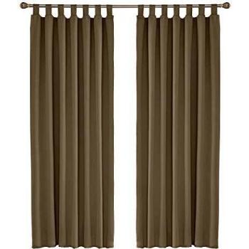 Amazon Brand - Umi Cortinas Modernas Aislamiento Termico de Salon para Ventanas Dormitorio Moderno con Trabillas 2 Piezas 140 x 280 cm Caqui