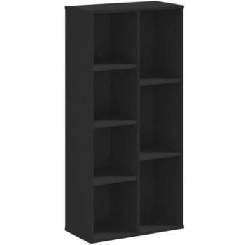 Estantería de madera de ingeniería 50x25x105 cm, color negro, mueble de almacenaje para oficina, estudio y dormitorio, ideal como librería o estante de libros