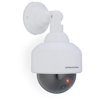 Cámara de Seguridad Falsa con Luz LED Intermitente, Interior y Exterior, Prevención de Robos, 23.5 x 12.5 x 14 cm, Blanca