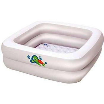 Bestway 51116 - Piscina Hinchable Infantil Bañera Bebé 86x86x25 cm, Multicolor