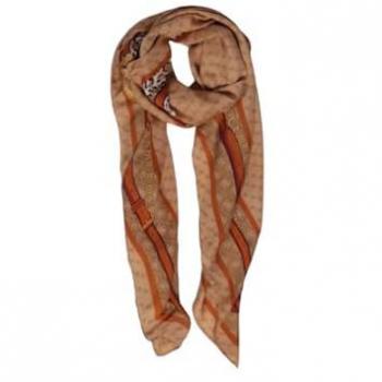 Guess Noelle Silk Scarf for Women - Beige, One Size