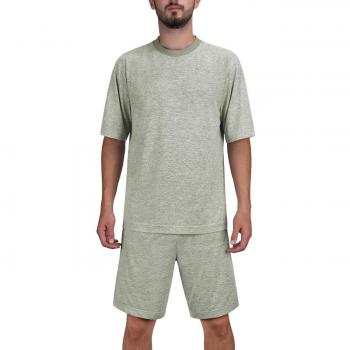 DISHANG Pijamas Cortos de Mangas y Pantalones para Hombres Suaves Ligeros Ropa de Dormir Deportiva Elástica Stretch Lounge