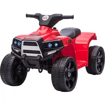 HOMCOM Quad Eléctrico para Niños 18-36 Meses Cuatrimoto Infantil a Batería 6V con Faros Bocina Velocidad 0-3 km/h Avance y Retroceso
