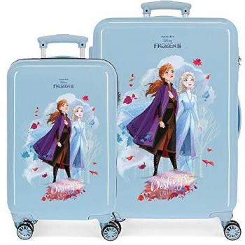 Disney Frozen Nature is magical Juego de maletas Azul 55/65 cms Rígida ABS Cierre combinación 93L 4 ruedas dobles Equipaje de Mano