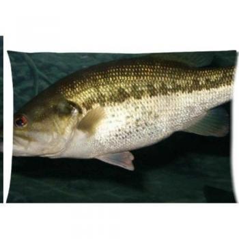 Bass Fish Underwater Animal con cremallera fundas de almohada cubierta 20 x 30 pulgadas