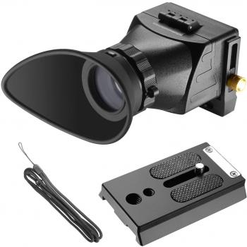 Neewer Visor de Cámara Universal, 2,5 x Ampliación para Pantallas de 3 y 3,2 pulgadas con Monitor LCD para Cámaras Canon, Nikon, Sony, Olympus, Pentax DSLR