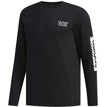 adidas M Scrbl LS T Camiseta De Manga Larga, Hombre, Negro/Blanco, L