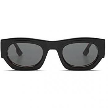 KOMONO Alpha Black Tortoise Unisex Oval Bio Nylon Sunglasses with UV Protection and Scratch-Resistant Lenses