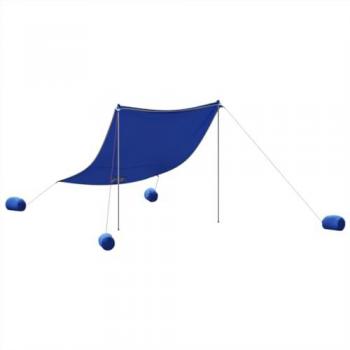 Toldo de playa con anclas de arena azul 214x236 cm, tienda de playa, refugio de playa, carpa de playa con anclaje de arena