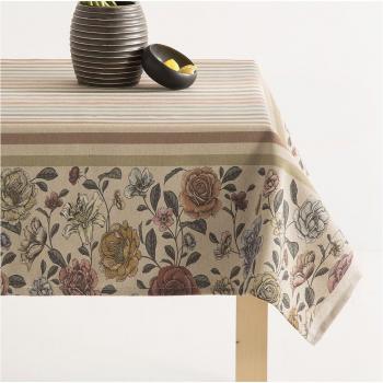 Mantel de lino antimanchas estampado Saone May Multi