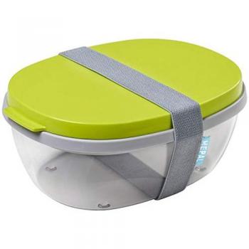 Rosti Mepal 107640591200 Caja de Ensalada Ellipse Duo Polipropileno/termoplástico elastomère limón 22,5 x 17,5 x 9,5 cm