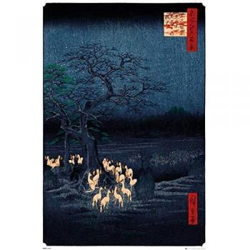 Póster de Hiroshige de Nochevieja Foxfire