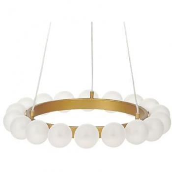 Lámpara de Techo Redonda Georges de Metal y Vidrio con 18 Luces Estilo Moderno Glamuroso en Dorado