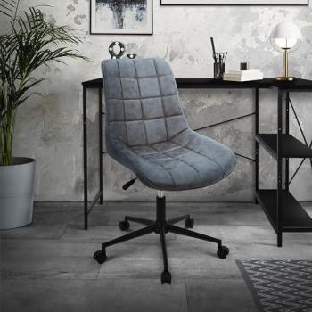 Silla de Oficina Ergonomica ML-Design Antracita con Asiento de Imitación de Cuero, Respaldo Regulable en Altura y Estructura Metálica, Giratoria 360° y Ruedas