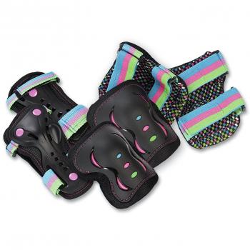 SFR AC760 Set (muñequera, codera y Rodillera), Unisex Adulto, Multicolor (Disco), Medium