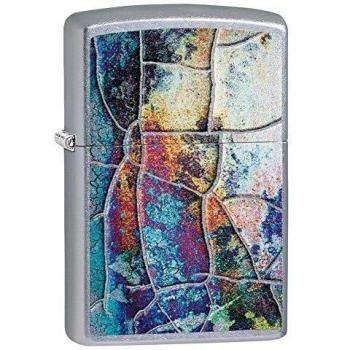 Zippo Rust Patina Design Encendedor Resistente al Viento, Unisex Adulto, Cromado, Normal