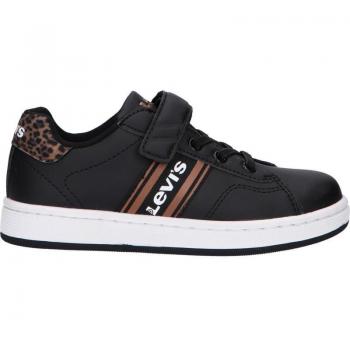 Zapatillas Deportivas de Niña Levi's Brandon 2442 Negro con Estampado Animal