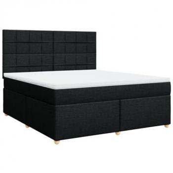 Cama box spring con colchón de tela negro 180x200 cm