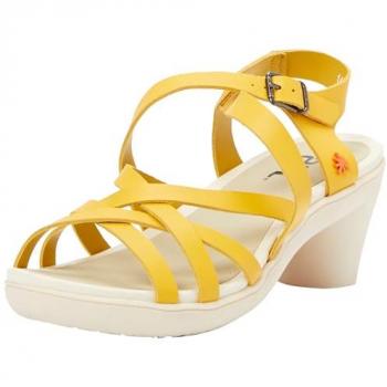Sandalias de Piel 1477 Alfama para Mujer, color Amarillo, altura de tacón, modelo Art